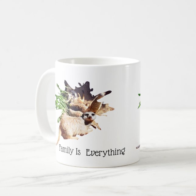Mug La Famille Meerkat Est Tout, (Devant gauche)