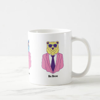 Mug "La Feral Famiglia" - Trio animal en costumes rose