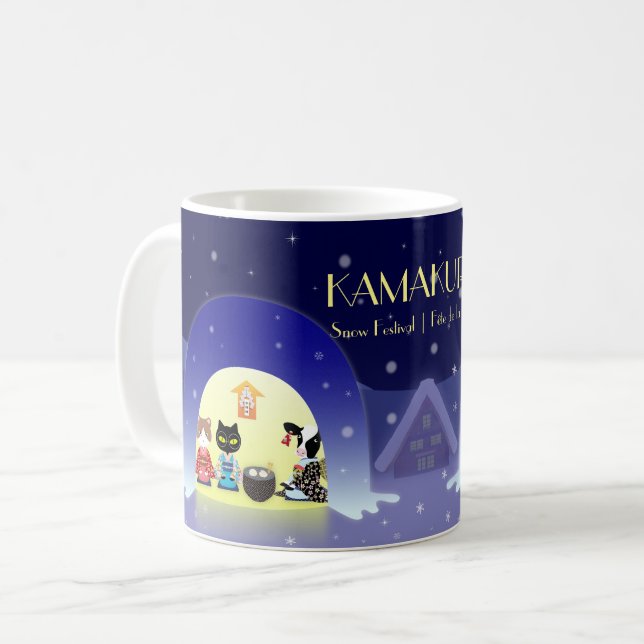 Mug La fête de neige d'Edo-Neko (Devant gauche)