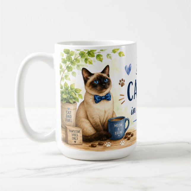 Mug La fête des pères pour papa chat (Gauche)