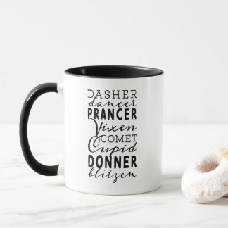 Mug La fête des rennes du Père Noël, vacances d'hiver
