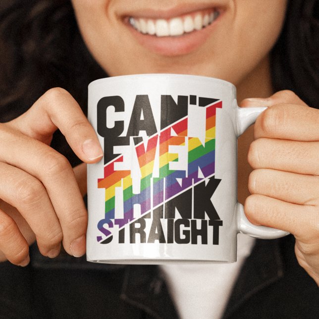 Mug La fierté LGBTQ ne peut même pas penser arc-en-cie (Créateur téléchargé)