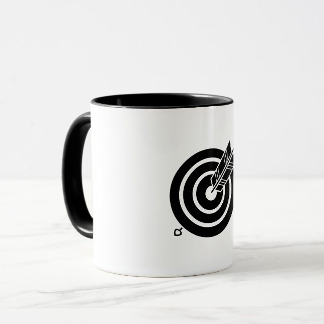 Mug La flèche atteint une cible ronde (Devant gauche)