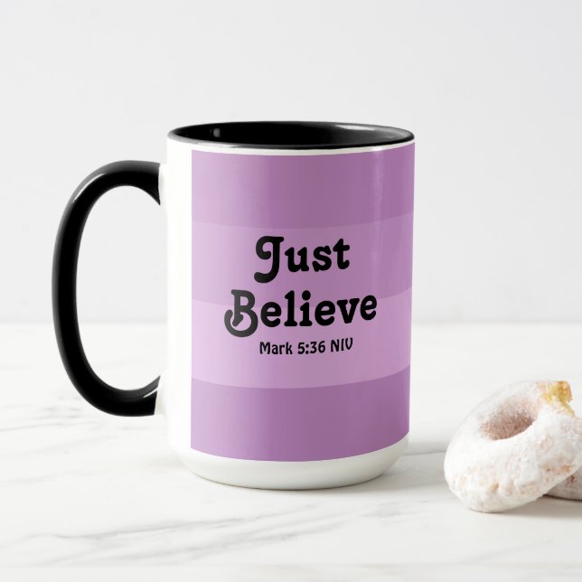 Mug La Foi Chrétienne Juste Croire La Bible Verse Viol (Avec donut)