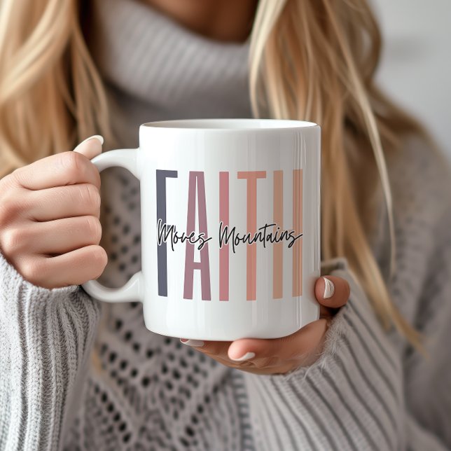 Mug La foi déplace les montagnes Bible Verse (Express your faith boldly and stylishly with our durable, meaningful "Faith Moves Mountains" mug.)