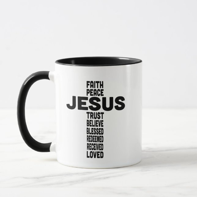 Mug La foi en Jésus confiance en la paix chrétienne No (Gauche)