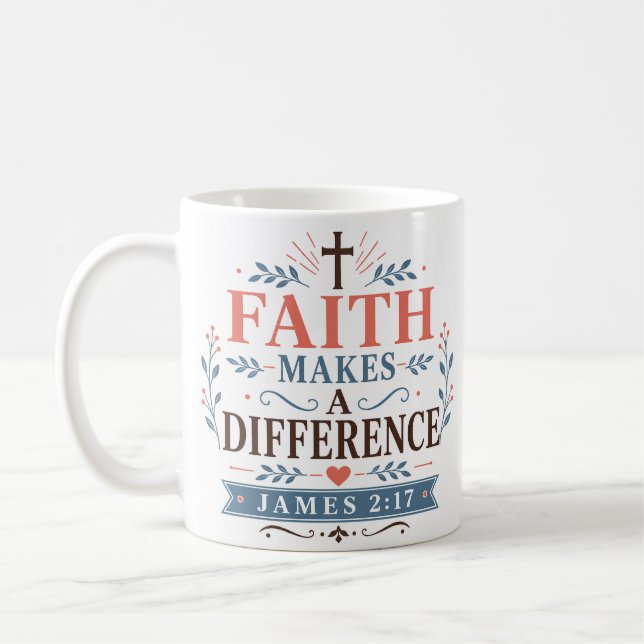 Mug La foi fait une différence Inspiration chrétienne (Gauche)