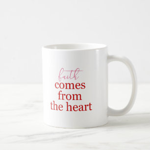 Mug La foi vient du coeur rouge et rose