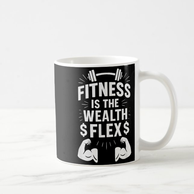 Mug La forme physique est la richesse Flex, Citation m (Droite)