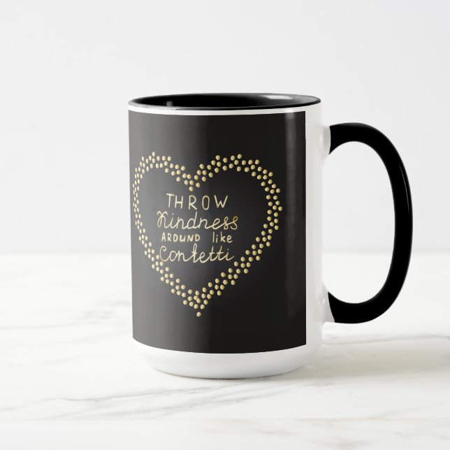 Mug La gentillesse de jet aiment autour des confettis (Droite)