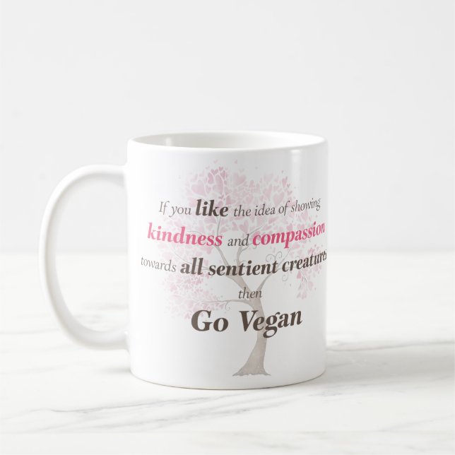 Mug La gentillesse et la compassion de Vegan (Gauche)