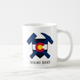 Mug "La géologie, c'est super" Logo marteau du drapeau