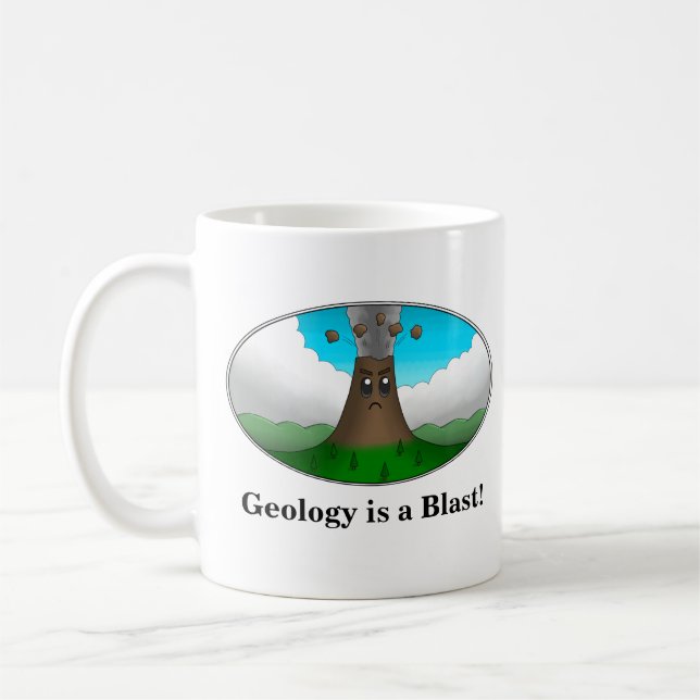 Mug La géologie est explosive ! Volcan de dessin animé (Gauche)