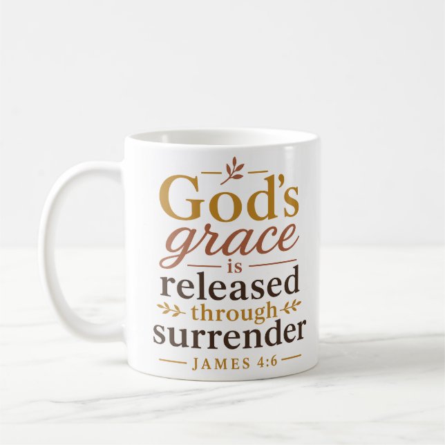 Mug La Grâce de Dieu Libérée par l'Abandon Verset Bibl (Gauche)