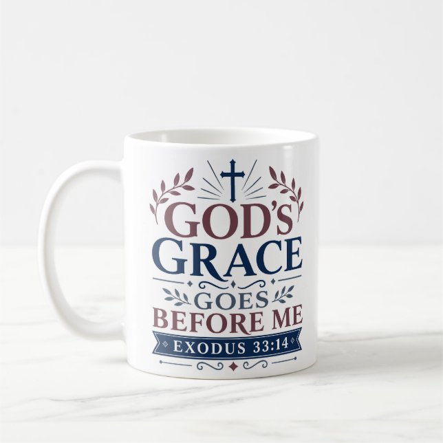Mug La Grâce de Dieu Me Précède Écriture Biblique (Gauche)