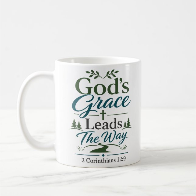 Mug La Grâce de Dieu Montre le Chemin Dévoilé Scriptur (Gauche)