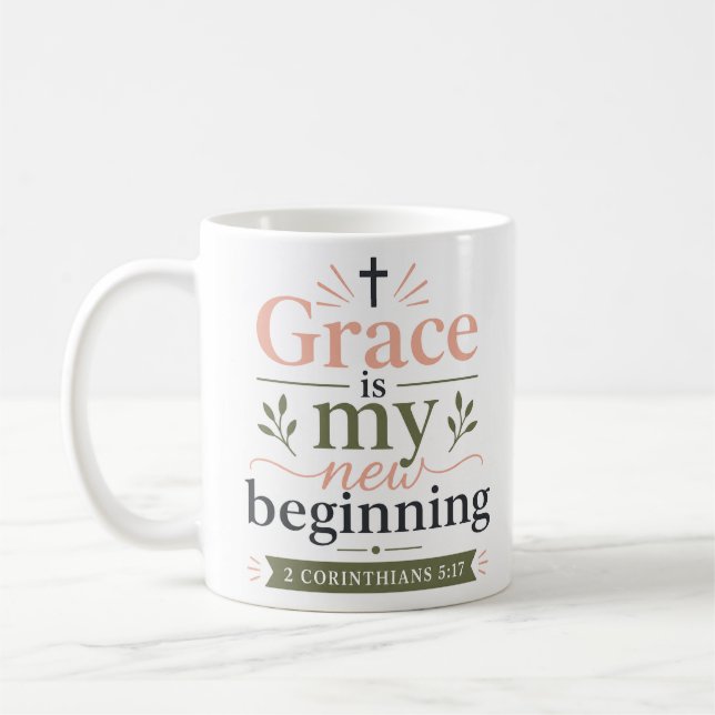 Mug La Grâce Est Mon Nouveau Commencement Citation De  (Gauche)
