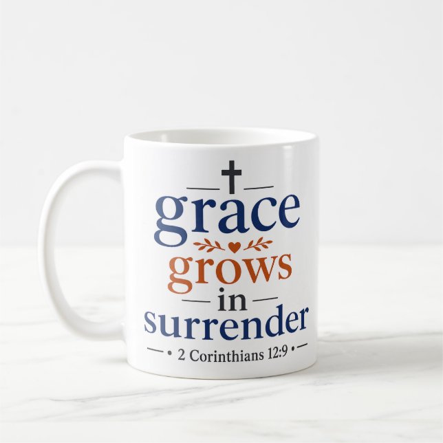 Mug La Grâce Grandit Dans L'abandon Citation Chrétienn (Gauche)