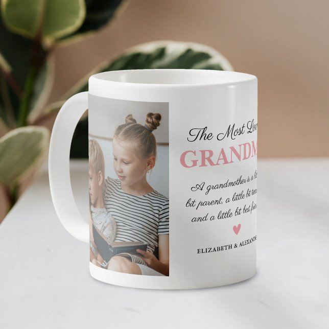 Mug La grand-mère la plus aimée 2 Photo (Créateur téléchargé)