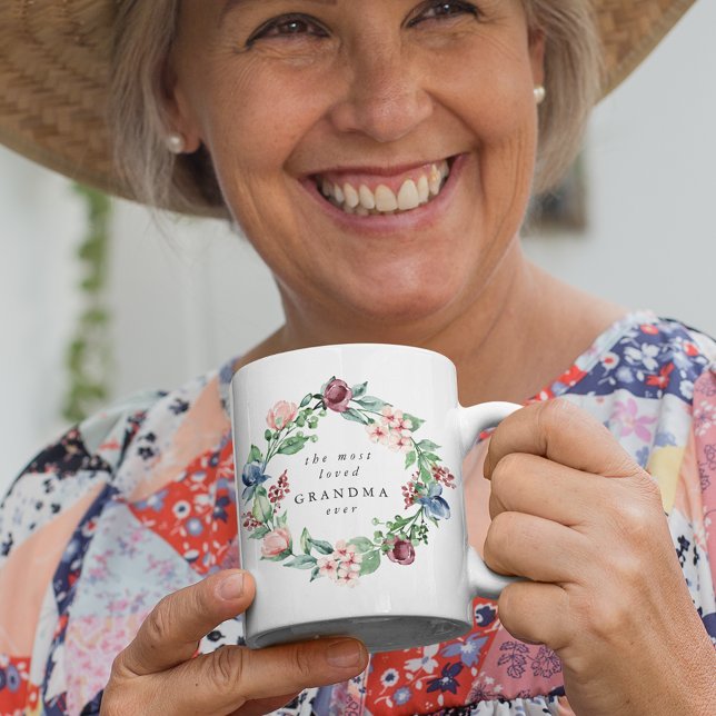 Mug La grand-mère la plus aimée qui soit Couronne flor (Créateur téléchargé)