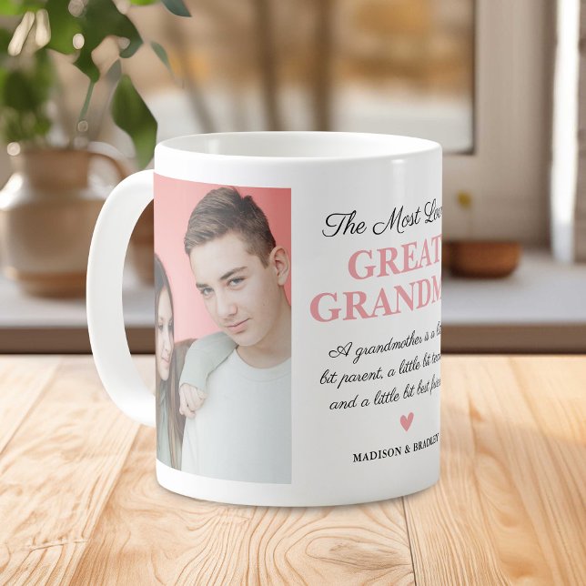 Mug La grande grand-mère la plus aimée 2 Photo (Créateur téléchargé)