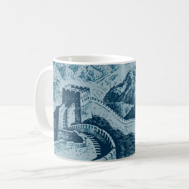 Mug La Grande Muraille en Bleu (Devant gauche)