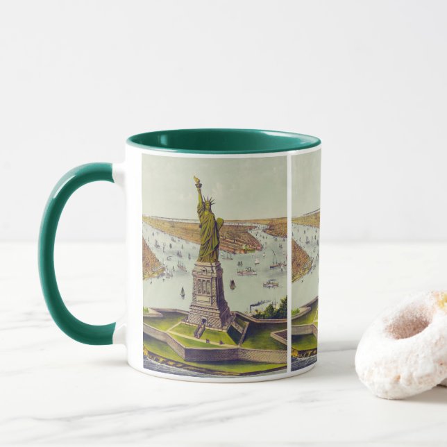 Mug La Grande Statue de Bartholdi, Statue de la Libert (Avec donut)