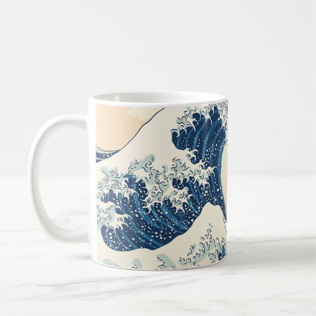 Mug La grande vague de la reproduction de peinture de  (Gauche)
