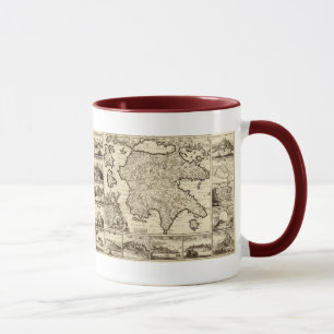 Mug La Grèce 1688/carte Peloponnesian grecque