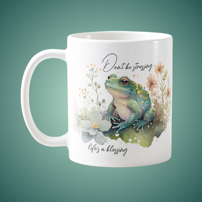 Mug La grenouille aquarelle ne stresse pas la foi (Créateur téléchargé)
