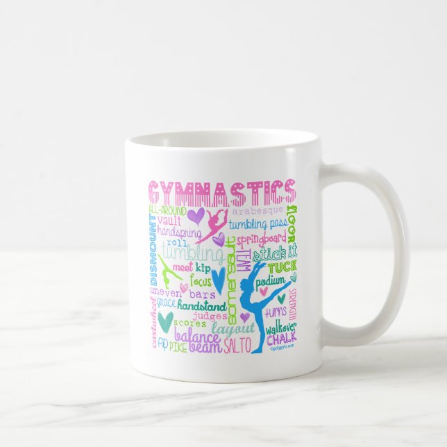 Mug La gymnastique en pastel exprime la typographie (Droite)