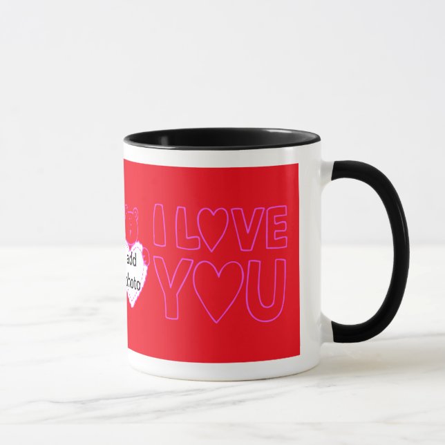 Mug La heureuse Sainte-Valentin avec le coeur d'amour (Droite)