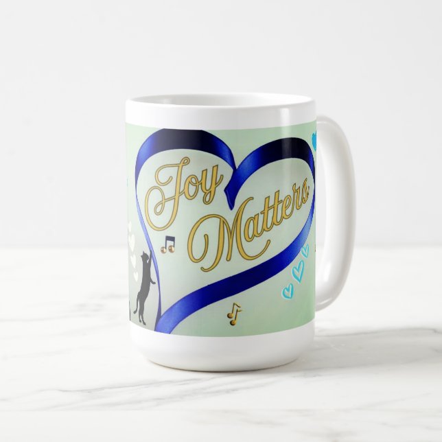 Mug La joie compte - Chat de musique - Papillon et abe (Devant droit)