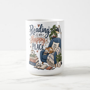 Mug La lecture est mon endroit heureux – Conception de