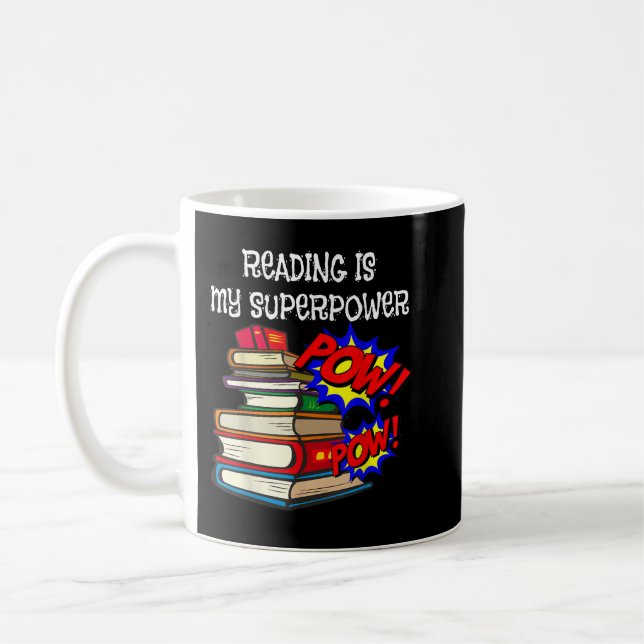 Mug La lecture est mon super Power Superhero meilleur  (Gauche)