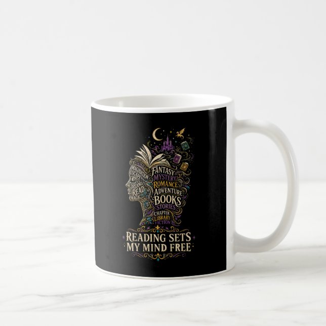 Mug La lecture libère mon esprit pour les amoureux des (Droite)