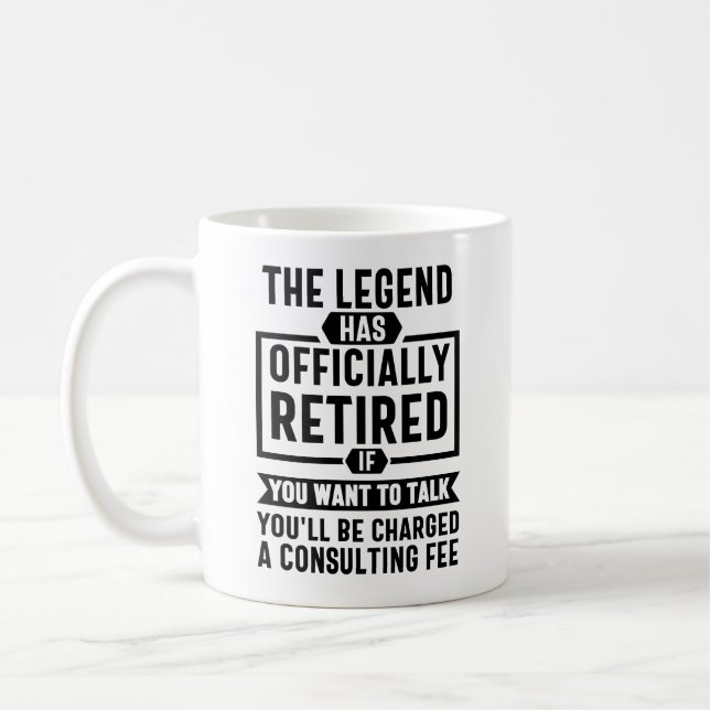 Mug la légende est à la retraite - cadeau de retraite  (Gauche)