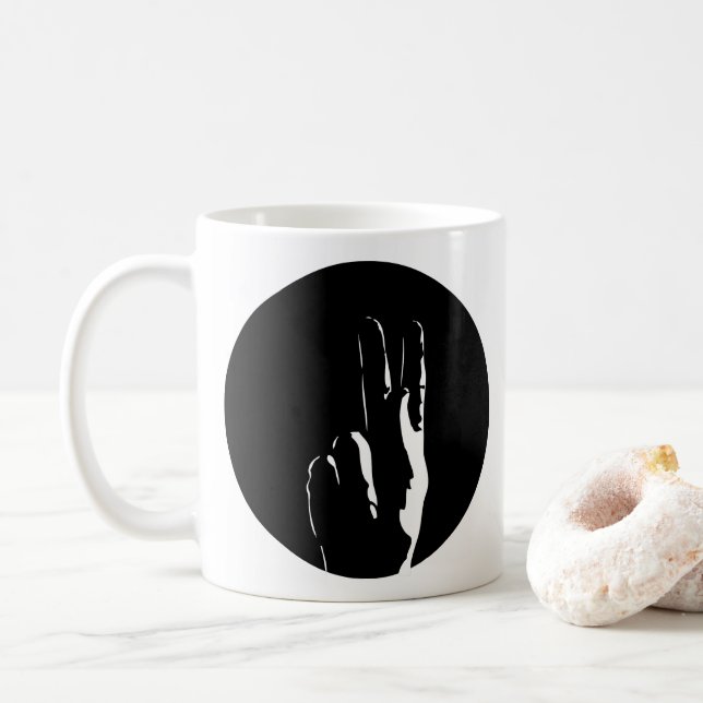 Mug la lettre K en langue des signes (Avec donut)