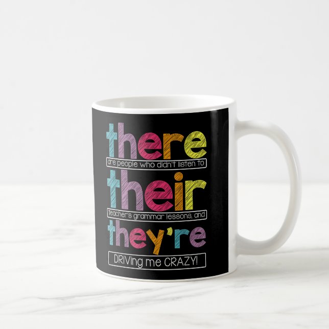 Mug Là, Leur Theyre Anglais Grammar Humour enseignant (Droite)