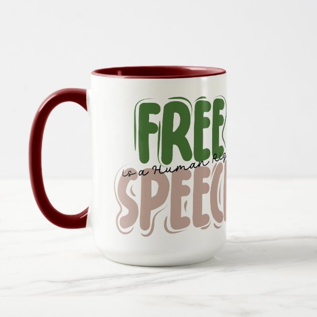 Mug La liberté d'expression est un droit humain (Gauche)