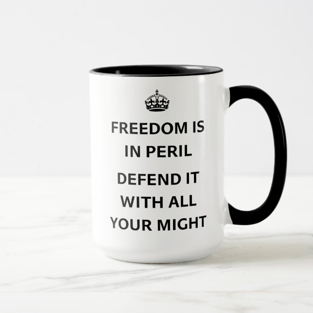 Mug La Liberté Est En Péril Inspirant Démocratie Anti- (Droite)