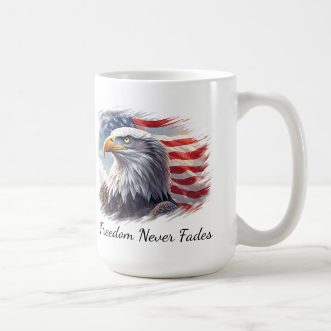 Mug La liberté ne faiblit jamais, drapeau américain pa (Droite)