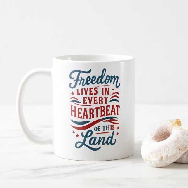 Mug La liberté vit dans chaque battement de cœur – Cit (Avec donut)