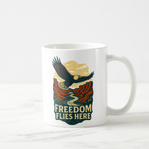 Mug La Liberté vole ici Rétro Eagle