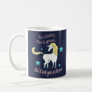 Mug La licorne, beauté, grâce, donnent un coup de pi