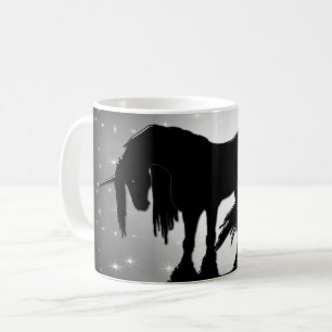 Mug La licorne noire mystique (lune brumeuse)