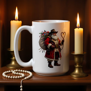 Mug La livraison du cœur attaché de Santa