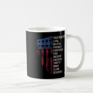 Mug La loi américaine sur le scoutisme Vintage Drapeau