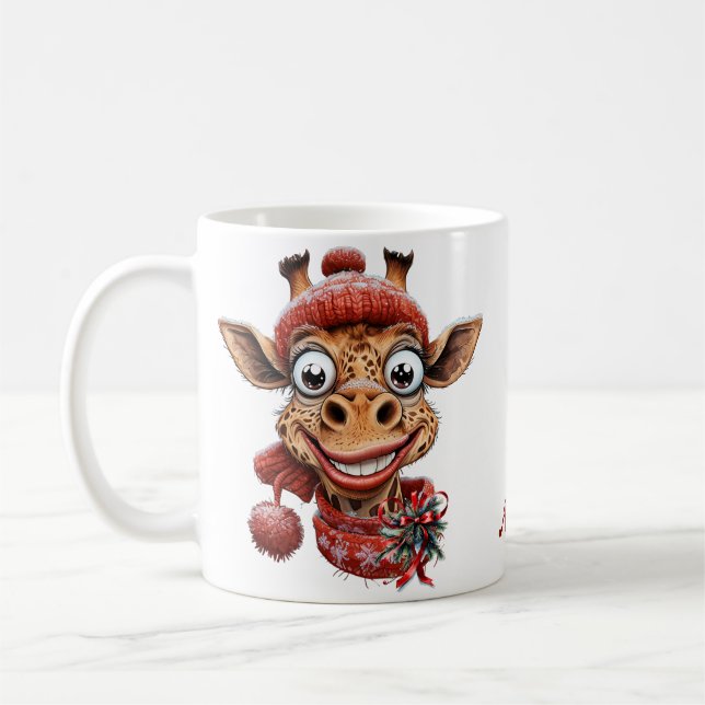 Mug La magie hivernale avec une jolie girafe de dessin (Gauche)