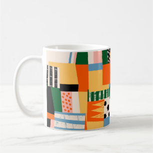 Mug La main a dessiné différentes formes. Abstrait con